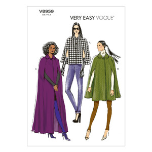 Vogue Sewing Pattern Misses&#39; Cape 8959y (Sizes XS-S-M)