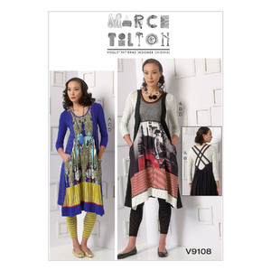 Vogue Sewing Pattern Misses&#39; Top, Dress and Leggings 9108y (Sizes XS-S-M)