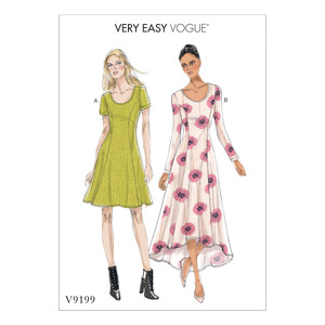 Vogue Sewing Pattern Misses&#39; Knit Fit and Flare Dresses 9199 A5 (Sizes 6-14)