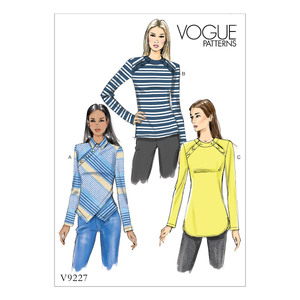 Vogue Sewing Pattern Misses&#39; Button-Detail Tops 9227 A5 (Sizes 6-14)