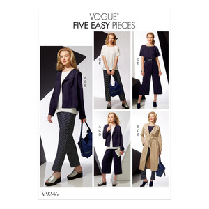 Vogue Sewing Pattern Misses&#39; Drop-Shoulder Jackets, Belt, Top with Yokes, and Pull-On Pants 9246y (Sizes XS-S-M)