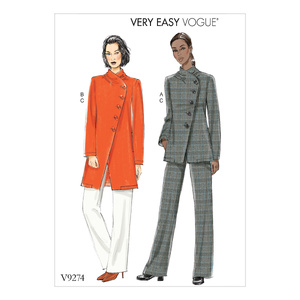 Vogue Sewing Pattern Misses&#39; Asymmetrical Lined Jacket, and Pull-On Pants 9274 A5 (Sizes 6-14)