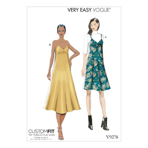 Vogue Sewing Pattern Misses&#39; Slip-Style Dress with Back Zipper 9278 A5 (Sizes 6-14)