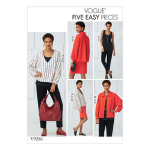 Vogue Sewing Pattern Misses&#39; Tops, Straight Skirt, and Pants 9286y (Sizes XS-S-M)