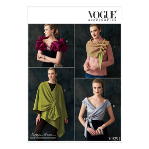 Vogue Sewing Pattern Misses&#39; Wraps, Shrug, and Scarf 9291XY (Sizes S-M-L)