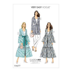 Vogue Sewing Pattern Misses&#39; Jacket and Belt 9377y (Sizes XS-S-M)