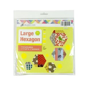 Large Hexagon Set 5.5&quot; to 8&quot;, 6 Piece Patchwork Template Set, VH020