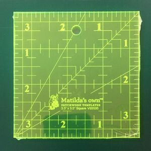 Matilda&#39;s Own Imperial Square Ruler 3.5&quot; x 3.5&quot;, Patchwork Template VS3535