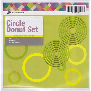 Matilda&#39;s Own Circle Donut Set (Set of 12) - 1.5in to 7in, Patchwork Templates