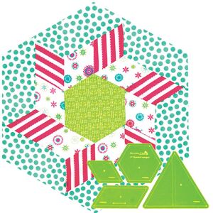 12in Pinwheel Hexagon Set, 4 Piece Patchwork Template, VT4030MC