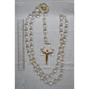 Large Crystal Wall Rosary, 145cm Drop, 14.5cm Crucifix