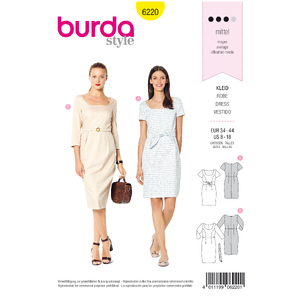 Burda Style Pattern 6220 Misses&#39; Dress - Shift Dress - Square Neckline Burda Sewing Pattern 6220