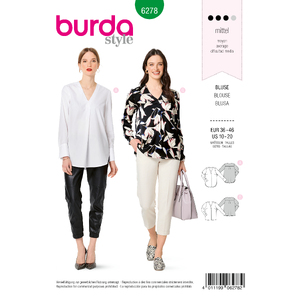 Burda Style Pattern 6278 Women&#39;s Blouses Pull-On in Two Lengths Burda Sewing Pattern 6278