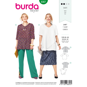 Burda Style Pattern 6307 Women&#39;s asymmetric top Burda Sewing Pattern 6307