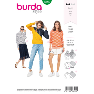 Burda Style Pattern 6315 Misses&#39; hoodie Burda Sewing Pattern 6315