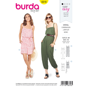 Burda Style Pattern 6318 Misses&#39; jumpsuit Burda Sewing Pattern 6318