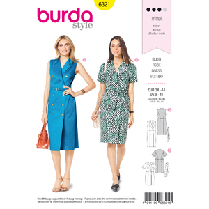 Burda Style Pattern 6321 Misses&#39; dress with lapels Burda Sewing Pattern 6321