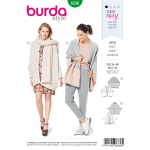 Burda Style Pattern 6336 Misses&#39; over-sized jacket Burda Sewing Pattern 6336