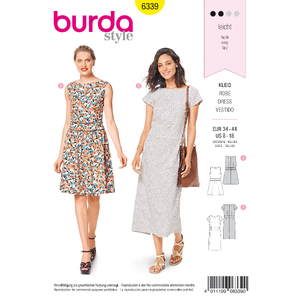 Burda Style Pattern 6339 Misses&#39; dress with waistband Burda Sewing Pattern 6339