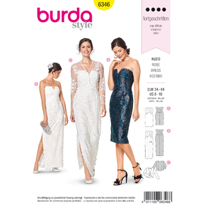 Burda Style Pattern 6346 Misses&#39; special occasion dress Burda Sewing Pattern 6346