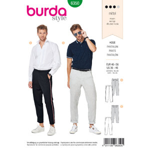 Burda Style Pattern 6350 Men&#39;s pants Burda Sewing Pattern 6350