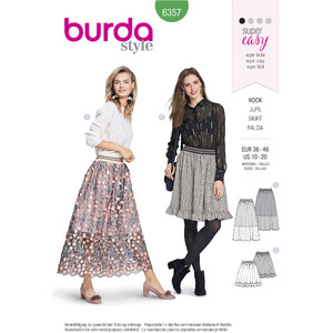 Burda Style Pattern B6357 Women&#39;s Skirt Burda Sewing Pattern 6357