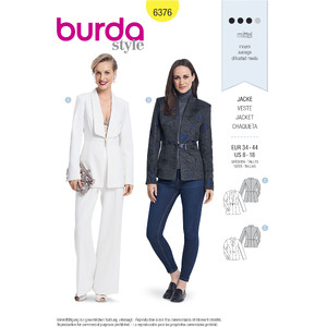 Burda Style Pattern B6376 Women&#39;s Blazers Burda Sewing Pattern 6376