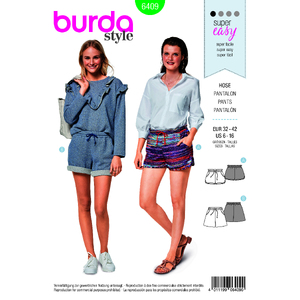 Burda Style Pattern B6409 Misses Shorts with Pockets Burda Sewing Pattern 6409