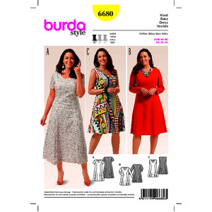 Burda B6680 Women's Dress Sewing Pattern Burda Sewing Pattern 6680