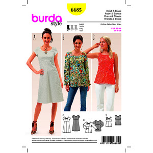 Burda B6685 Women's Dress & Blouse Sewing Pattern Burda Sewing Pattern 6685