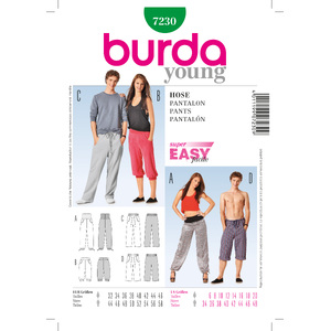 Burda Style B7230 Trousers Sewing Pattern Burda Sewing Pattern 7230