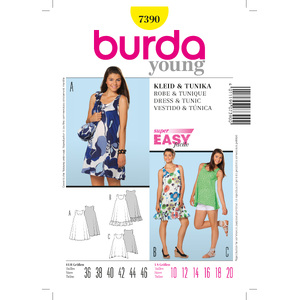 Burda Style B7390 Dress &amp; Tunic Sewing Pattern Burda Sewing Pattern 7390