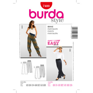 Burda Style B7400 Trousers Sewing Pattern Burda Sewing Pattern 7400