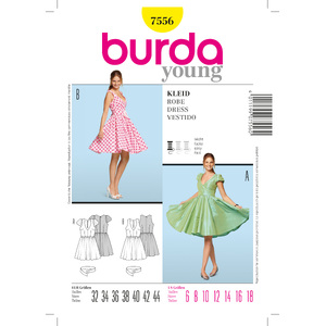 Burda Style B7556 Dress Sewing Pattern Burda Sewing Pattern 7556