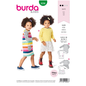 Burda Style Pattern 9296 Babies&#39; Shirtdress with Pockets / Dress with Gathered Skirt Burda Sewing Pattern 9296