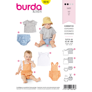 Burda Style Pattern 9316 Baby&#39;s sportswear Burda Sewing Pattern 9316