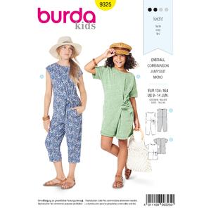 Burda Style Pattern 9325 Child&#39;s overalls Burda Sewing Pattern 9325