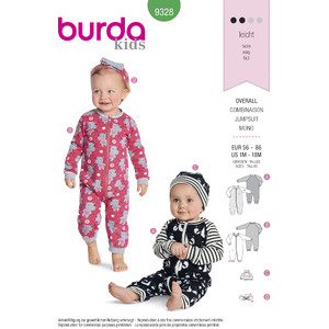 Burda Style Pattern B9328 Baby&#39;s Romper Burda Sewing Pattern 9328