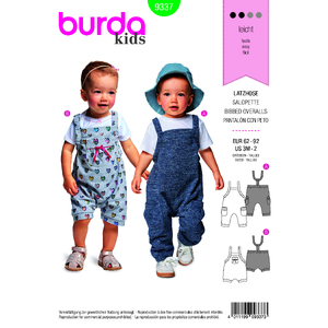 Burda Style Pattern B9337 Baby&#39;s Bidded Trousers Burda Sewing Pattern 9337