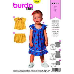 Burda Style Pattern B9338 Toddler&#39;s Blouse and Dress Burda Sewing Pattern 9338