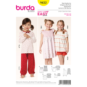 Burda Style B9432 Childrens Sewing Pattern Burda Sewing Pattern 9432