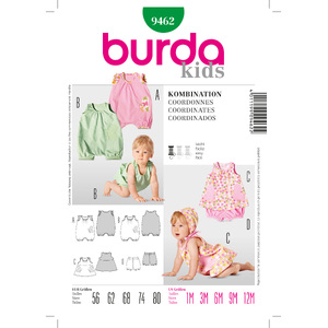 Burda Style B9462 Kids Coordinates Sewing Pattern Burda Sewing Pattern 9462