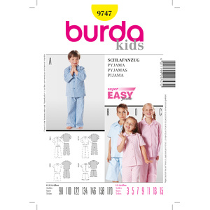 Burda B9747 Pyjamas Sewing Pattern Burda Sewing Pattern 9747