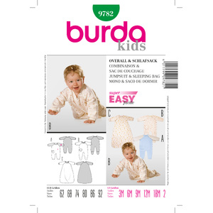 Burda B9782 Jumpsuit &amp; Sleeping Bag Sewing Pattern Burda Sewing Pattern 9782