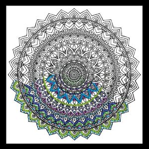 Zenbroidery MANDALA 10&quot; x 10&quot; Design Printed on Polycotton