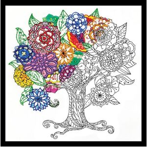 Zenbroidery TREE 10&quot; x 10&quot; Design Printed on Polycotton