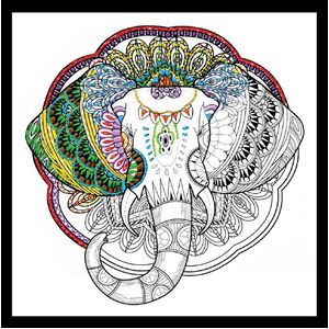 Zenbroidery ELEPHANT 12&quot; x 12&quot; Design Printed on Polycotton