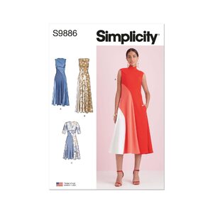 Simplicity Sewing Pattern S9886d5 Misses’ Dress  Length Variations sizes 4-12