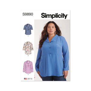 Simplicity Sewing Pattern S9890w2 Women’s Tops sizes 20w-28w