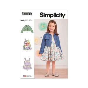 Simplicity Sewing Pattern S9899a Toddlers’ Jacket and Dresses sizes 1/2-4